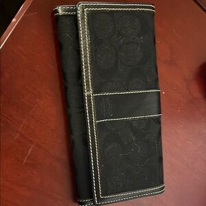 Coach Black Leather Long Wallet